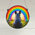 French Bulldog Grey Rainbow Bridge Stained Glass Effect Suncatcher